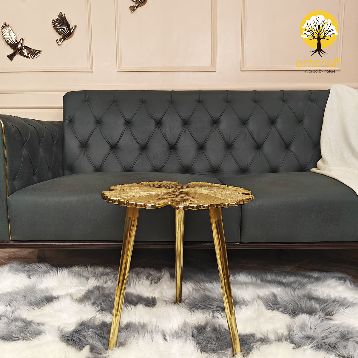 Lucky Clover Leaf Table - 100% Made With Pure Brass – Artcraft