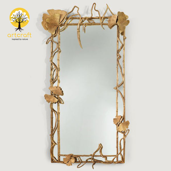 Gingko Wall Mirror - 100% Made From Brass