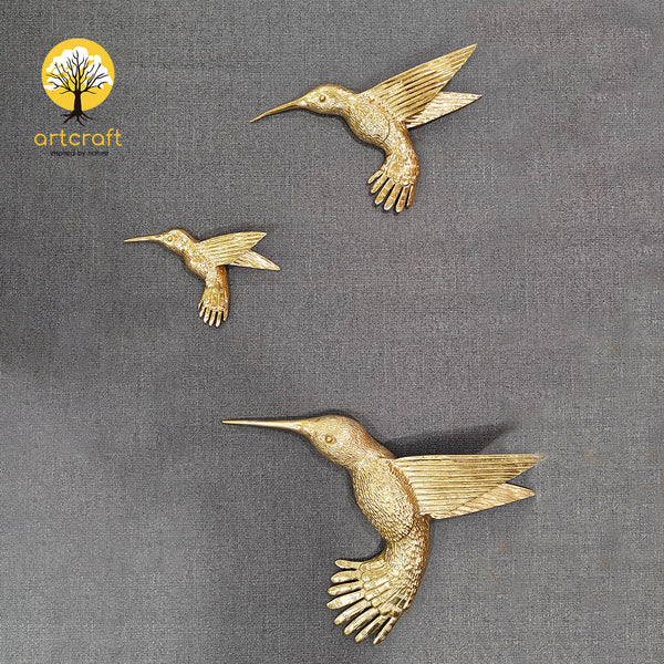 Humming Bird Wall Decor- Flying Birds - 100% Made From Brass